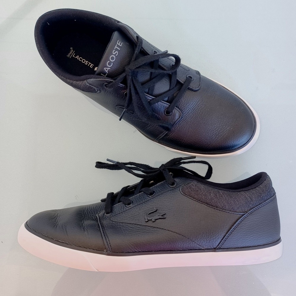 Lacoste Minzah 319 Mens Black Leather‎ Low Top Sneakers 10.5 7-38CMA0107312
